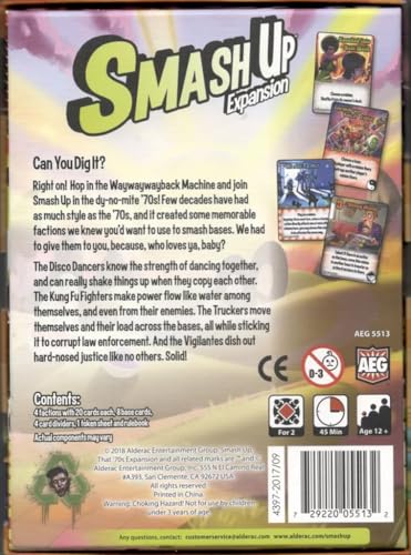 AEG Smash Up That 70s Board Game Expansion Battle Card Game Disco Dancers Kung Fu Fighters Truckers Vigilantes 24 Players Ages 12 - Image 5