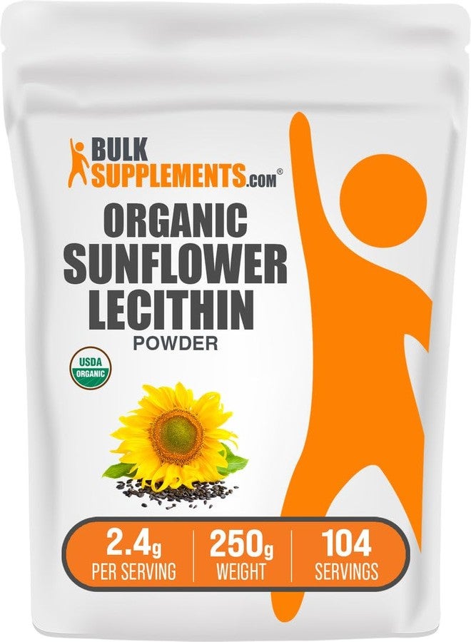 BulkSupplements.com Organic Sunflower Lecithin Powder - Sunflower Lecithin Supplement, Nutritional Supplement, Food Grade - Vegan & Gluten Free, 2.4g per Serving, 250g (8.8 oz) (Pack of 1) - Image 1