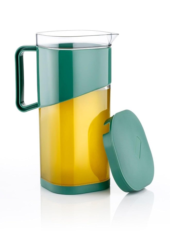 PAVITRAM Plastic Water Jug with Lid & Handle, BPA-Free, Leakproof, Fridge Safe, 1800 ML, for Water, Juice & Beverages (Green, Green JUG) - Image 2