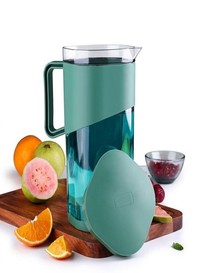 PAVITRAM Plastic Water Jug with Lid & Handle, BPA-Free, Leakproof, Fridge Safe, 1800 ML, for Water, Juice & Beverages (Green, Green JUG) - Image 1