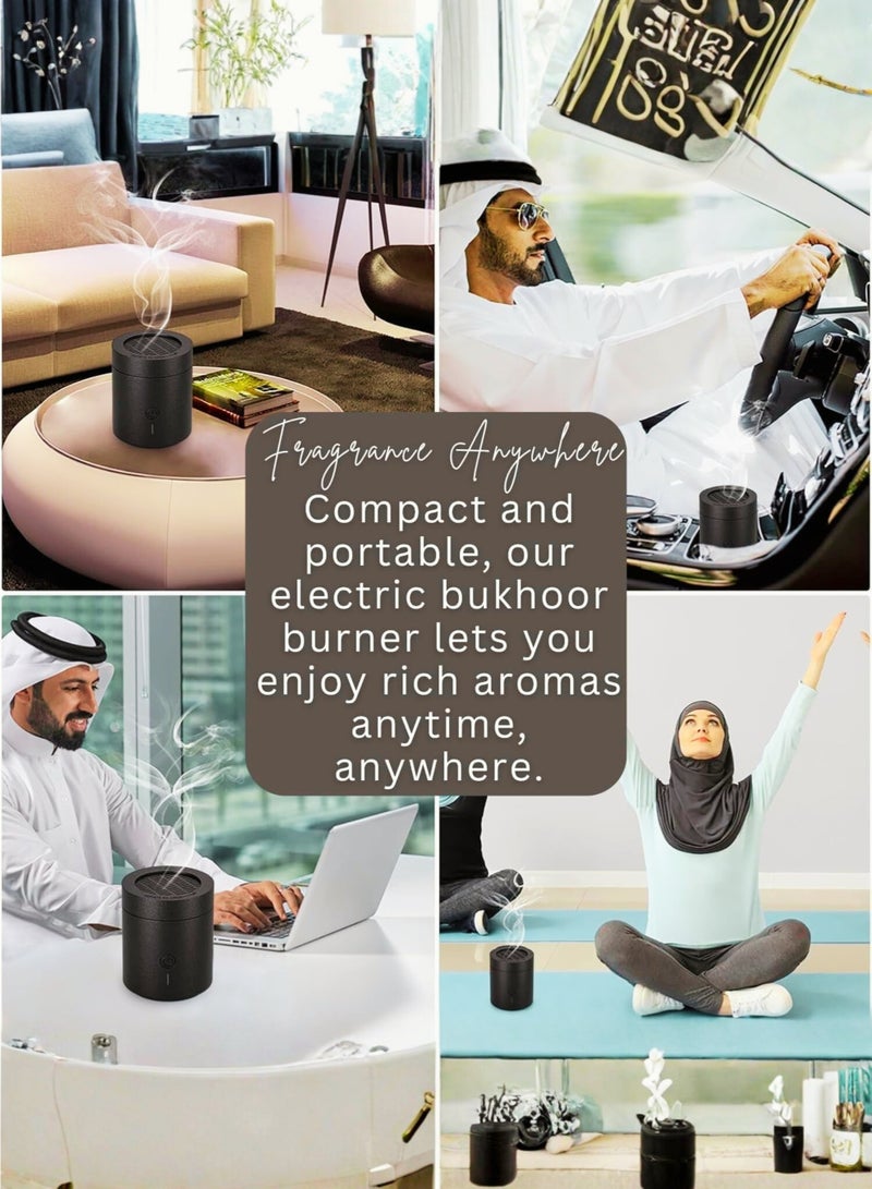 vexa pro Portable Electronic Bakhour Burner, Rechargeable Car Bakhoor Incense Diffuser, Type-C, Auto Shut-Off - Image 3