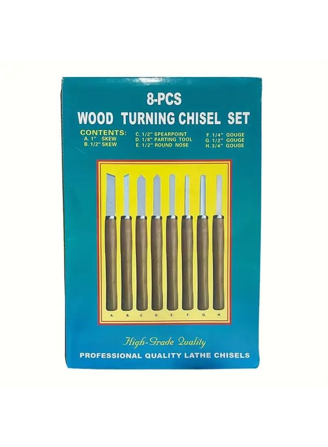 8 Piece High Speed Steel Wood Turning Chisel Set for Beginners and Professionals - Image 5