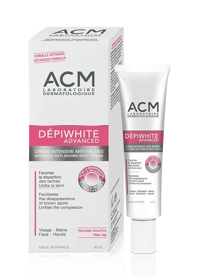 ACM Laboratoire dermatologique Depiwhite Advanced Cream 40ml, Skin Brightening Serum Cream, Anti Dark Spot and Acne, Skin Whitening and Radiance Enhancer  - Image 1