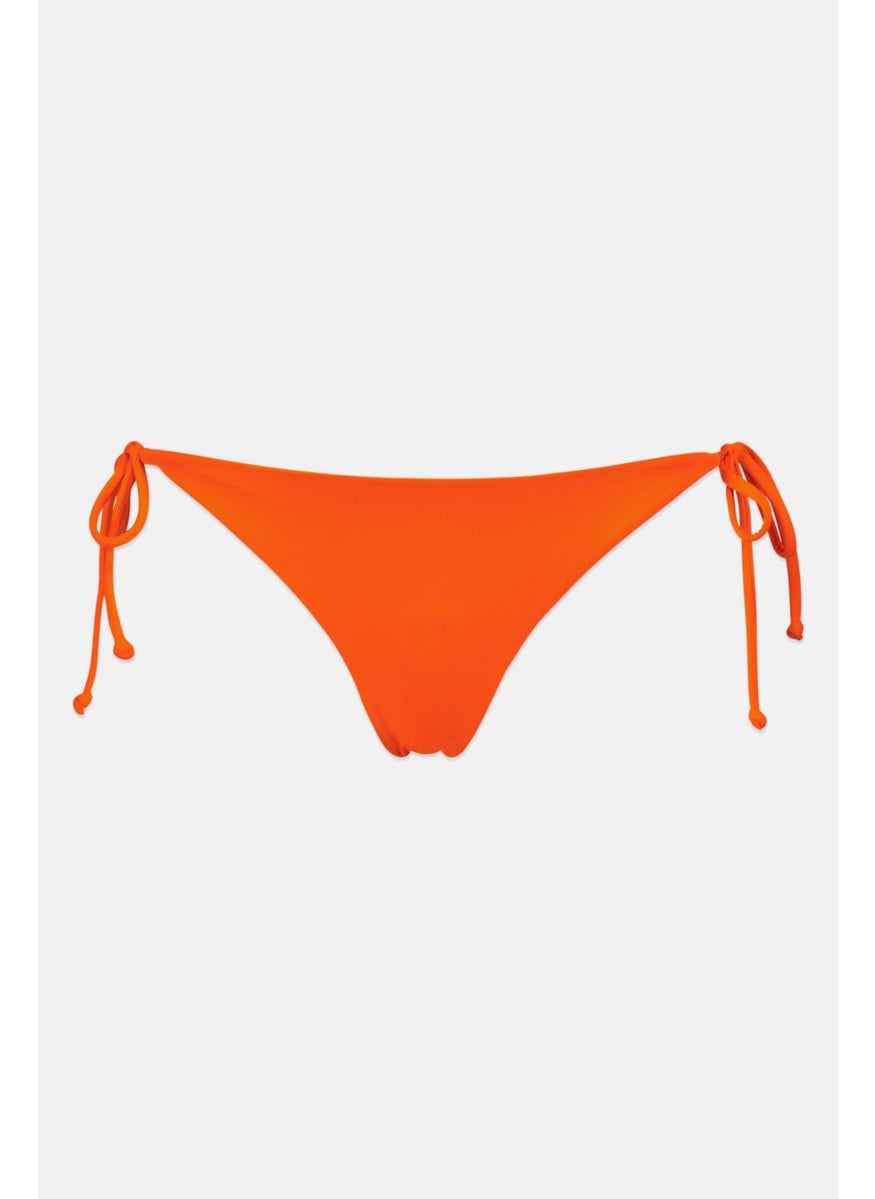 Billabong - Women Solid Tie Closure Bikini Bottom, Orange - Image 1