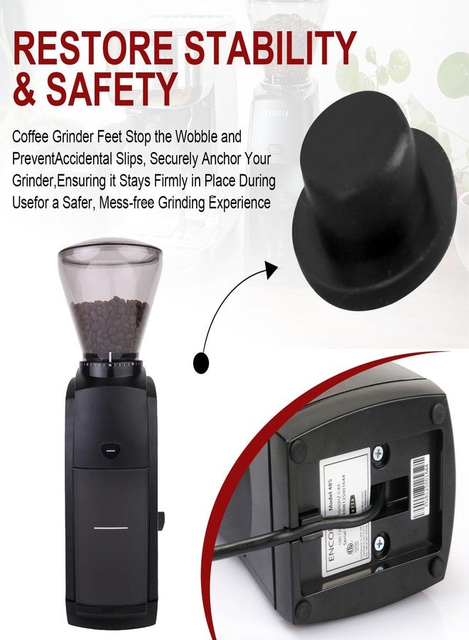 Antrys Rubber Feet Bumper for Baratza Encore Coffee Grinder ZCG485BLK, Anti-Slip Replacement Feet for Baratza Espresso Grinder Machine, Durable Push-in Base Bumpers for Stability & Scratch Protection - 4 Pcs - Image 3