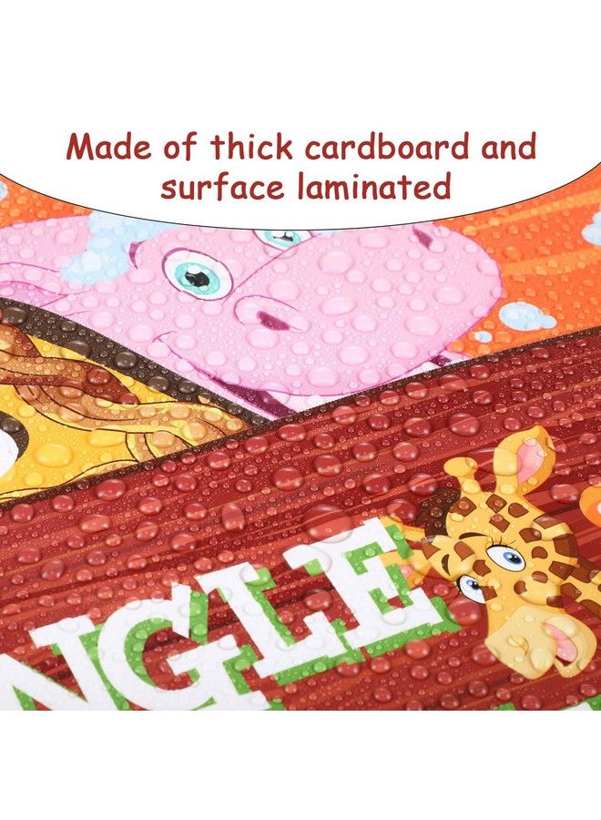 Blulu 10 قطع من علامات حفلات حيوانات الغابة الحيوانات البرية لافتة ترحيب للباب حديقة الحيوان حيوانات انقطاع لموضوع حفلة عيد ميلاد لوازم استحمام الطفل - Image 5