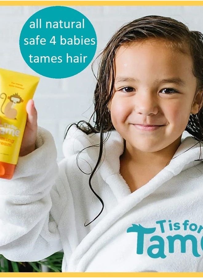 T is for Tame – Kids Hair Taming Cream & Spray Bundle for Frizz, Flyaways, Static & More, All Natural Leave in Cream & Spray are Safe for Babies & Toddlers, Bag & Soft Natural Brush Included  - Image 2