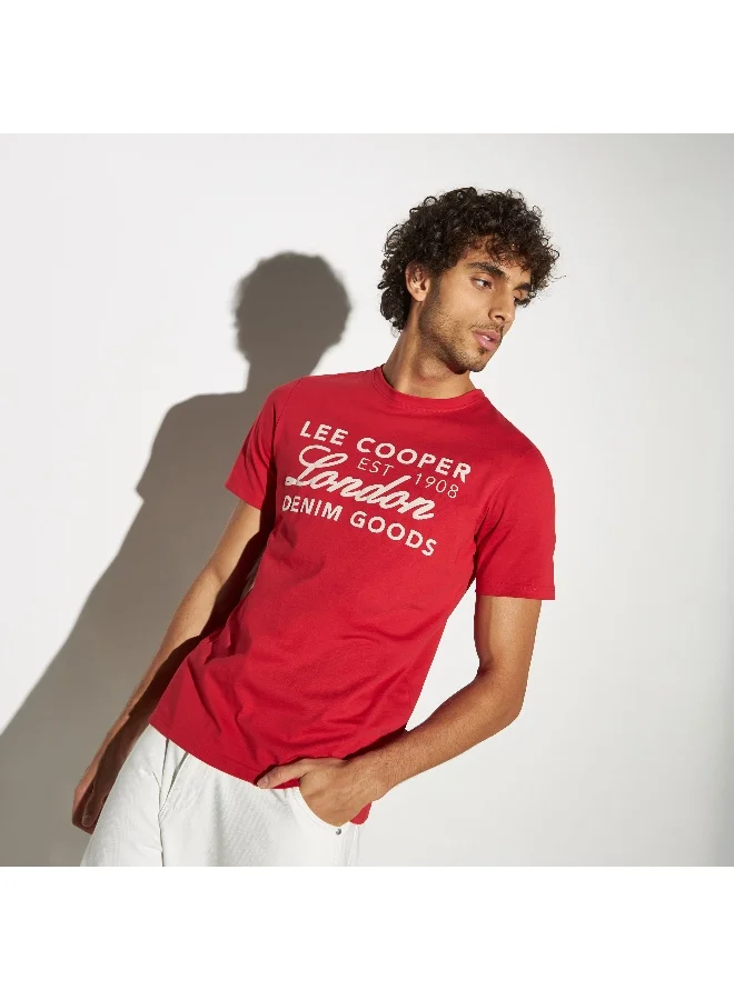 Lee Cooper Lee Cooper Logo Print Crew Neck T-shirt with Short Sleeves