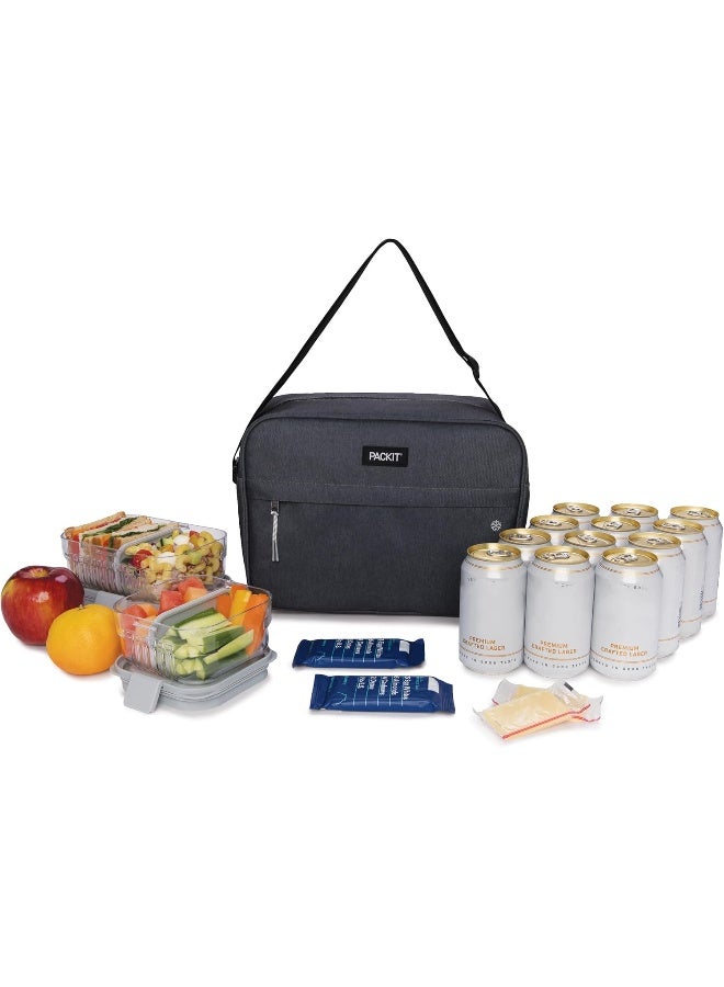 PackIt Freezable Zuma Can Cooler, Built with EcoFreeze Technology, Collapsible, Reusable, Zip Closure with Adjustable Shoulder Strap, Fits 15, 12 Oz Cans - Image 4