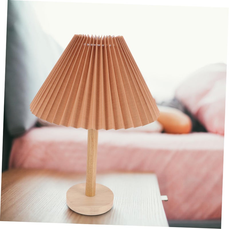 Pleated Bedside Lamp With Eye Caring Design For Night Room Compact Space Saving Decor US Plug - Image 5