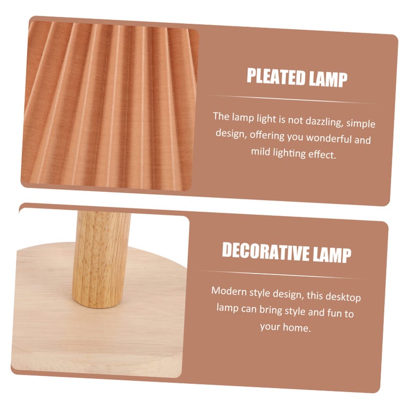 Pleated Bedside Lamp With Eye Caring Design For Night Room Compact Space Saving Decor US Plug - Image 4
