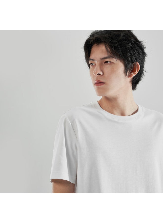 Markless Ammonia Soft Pure Cotton Men's T-shirt Summer Dry Short Sleeve Txb0635m Yunfeng White XL - Image 2