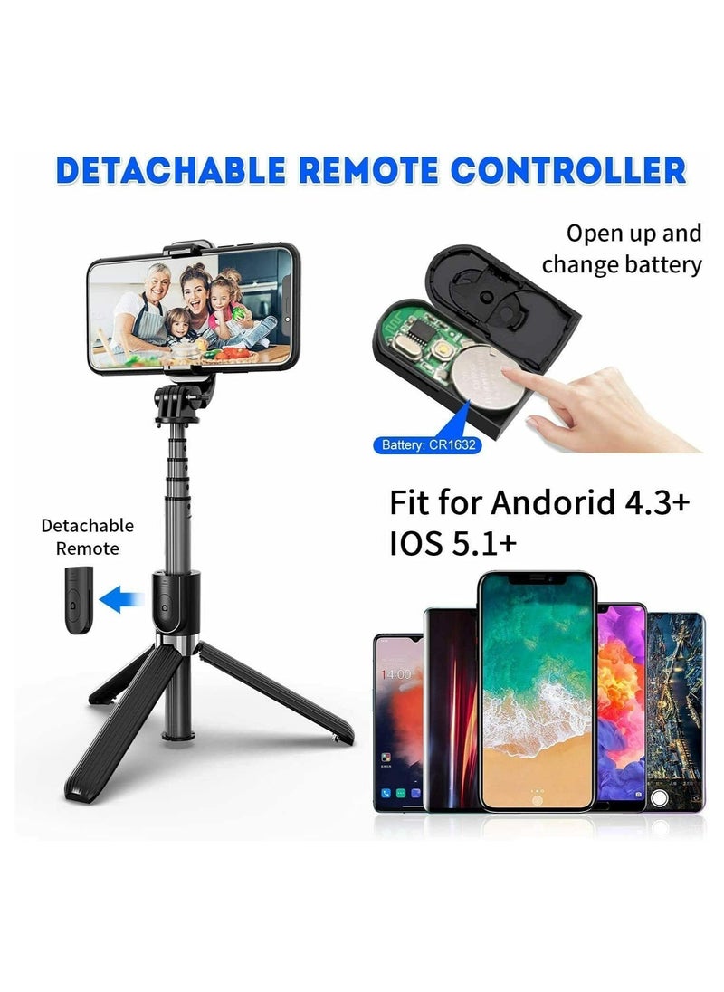 ELTRAZONE - Selfie Stick For Phone Size 4.5-6.2Inch, Extendable Selfie Stick Tripod with Bluetooth Wireless Remote Phone Holder for iPhone 12 /iPhone 11/pro, Samsung Galaxy S10/S9 Plus/S8/Note8 - Image 1
