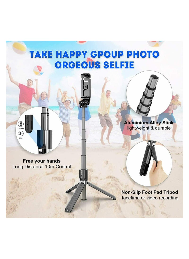 ELTRAZONE - Selfie Stick For Phone Size 4.5-6.2Inch, Extendable Selfie Stick Tripod with Bluetooth Wireless Remote Phone Holder for iPhone 12 /iPhone 11/pro, Samsung Galaxy S10/S9 Plus/S8/Note8 - Image 1