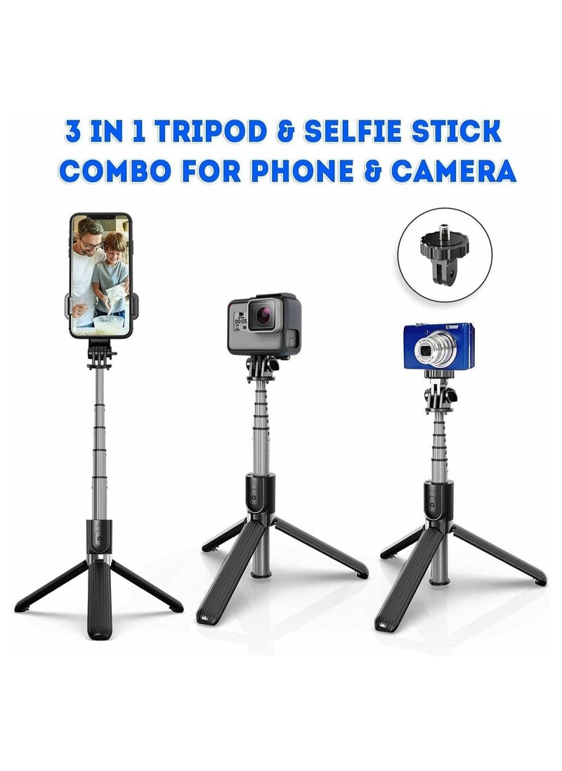 ELTRAZONE - Selfie Stick For Phone Size 4.5-6.2Inch, Extendable Selfie Stick Tripod with Bluetooth Wireless Remote Phone Holder for iPhone 12 /iPhone 11/pro, Samsung Galaxy S10/S9 Plus/S8/Note8 - Image 1