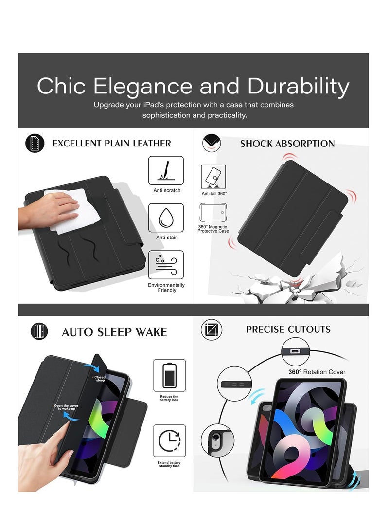 Case for iPad Pro 11 inch M4 2024 Case, Removable Magnetic Cover with Apple Pencil Holder, Portrait and Landscape Stand, Auto Wake/Sleep (Black) - Image 5