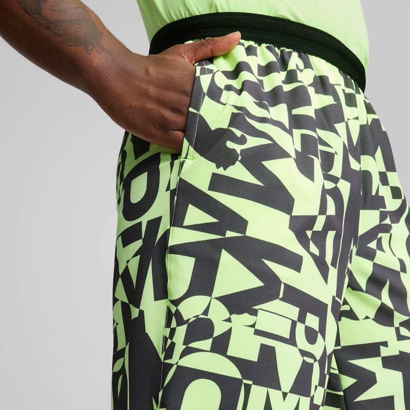 PUMA 7" Graphic Stretch Mens Green Woven Shorts - Image 3