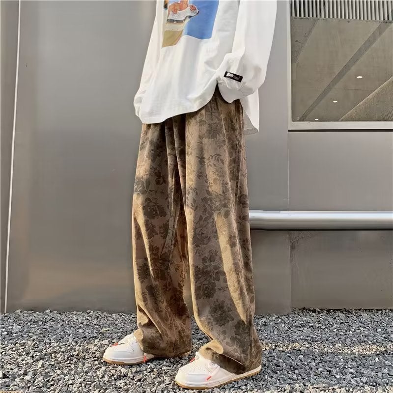 American Retro Casual Pants Men'S And Women'S Ins Fashion Brand Loose Wide-Leg Pants Design Sense Niche Drape Pants