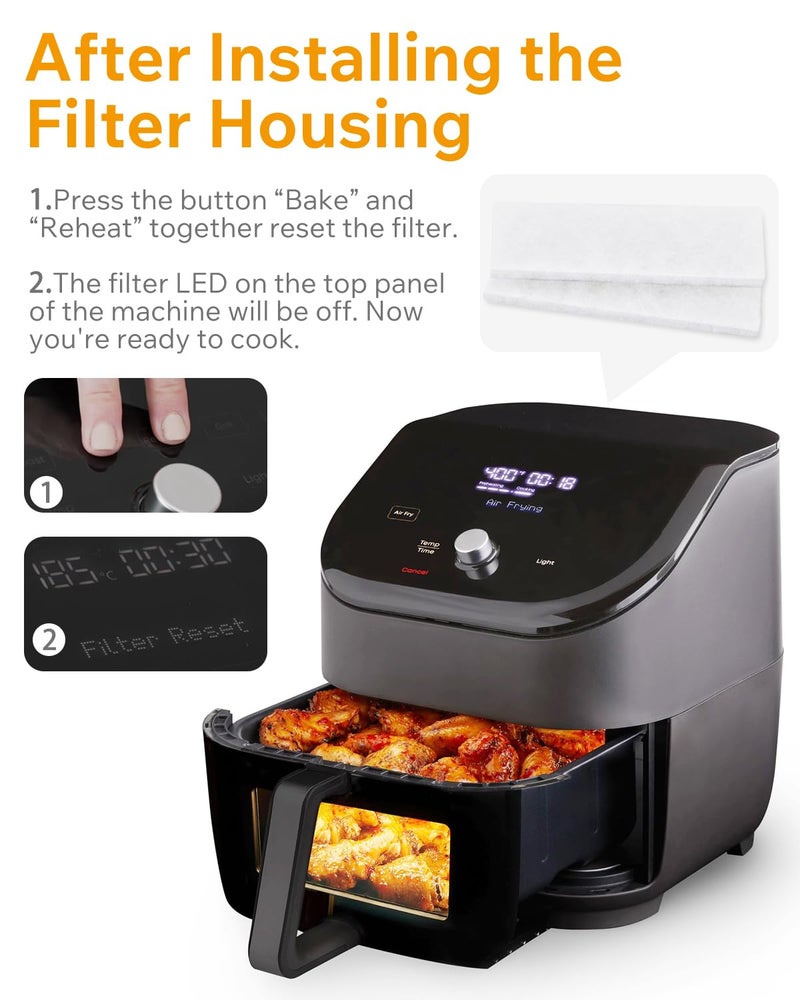 Featch 10 قطع فلاتر هواء بديلة لإزالة الروائح لطباخ الهواء إنستانت بوت فورتكس بلس 6QT - Image 5