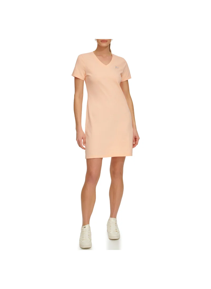 DKNY Sport Peach V-Neck Dress