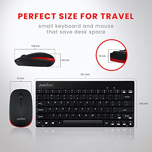 Perixx PERIDUO-712B Wireless Mini Keyboard and Mouse Set, Black, US English Layout - Image 4