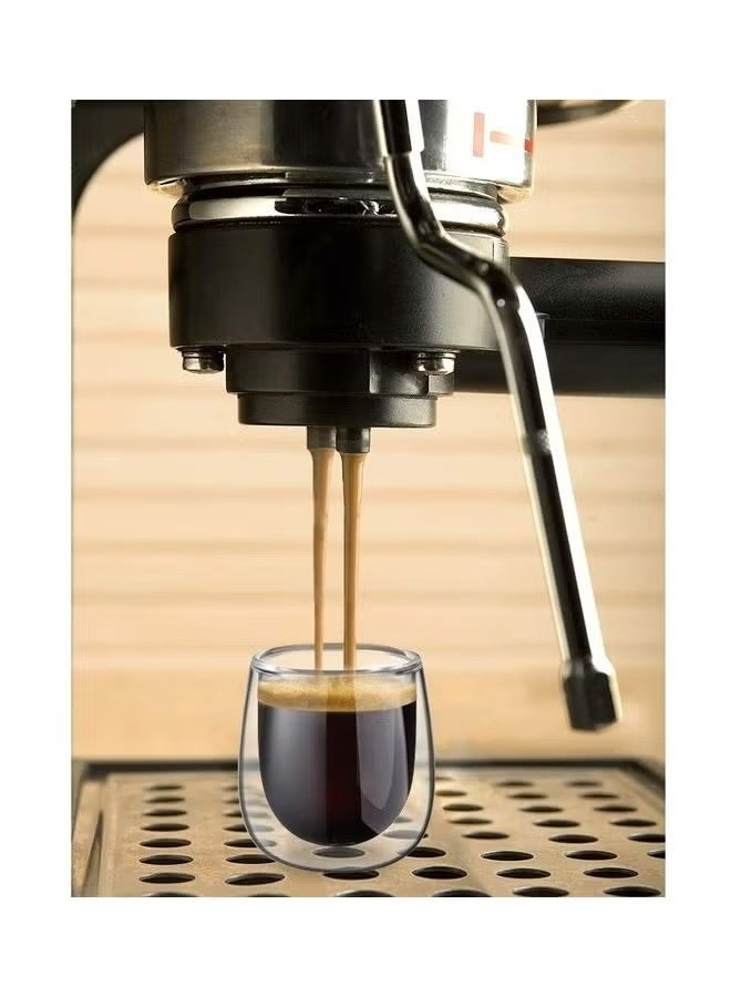 XiuWoo 2 Pieces Double Walled Coffee Glasses Mugs multicolour 120mm - Image 2