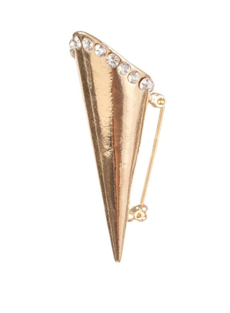 Boutonniere Holder  Gold Metal Lapel Pin Vase w Rhinestone Trim - Image 3