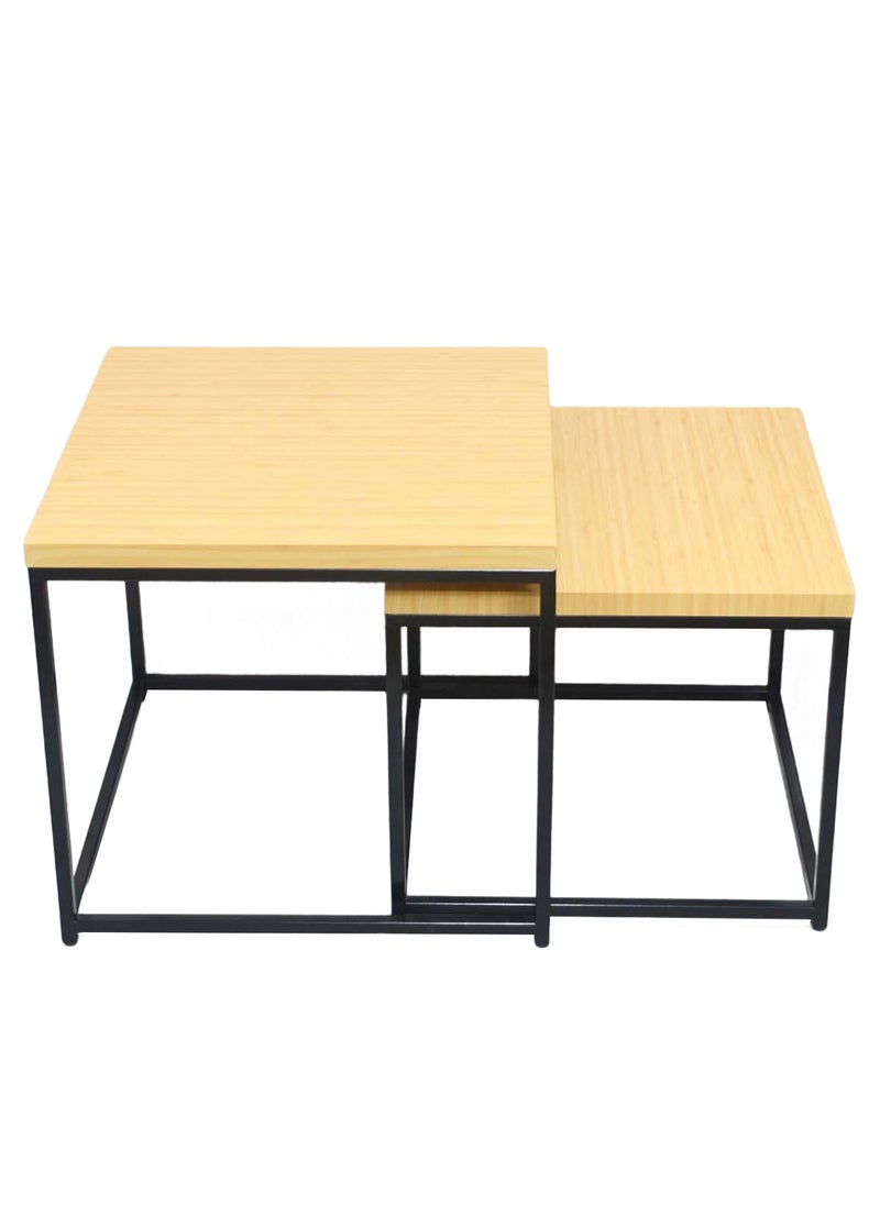 Sharpdo Square Coffee Table Mother and Child Simple Modern Living Room Home Wood Light Luxury Style Combination Table 50*50*44.5&45*45*38CM - Image 5