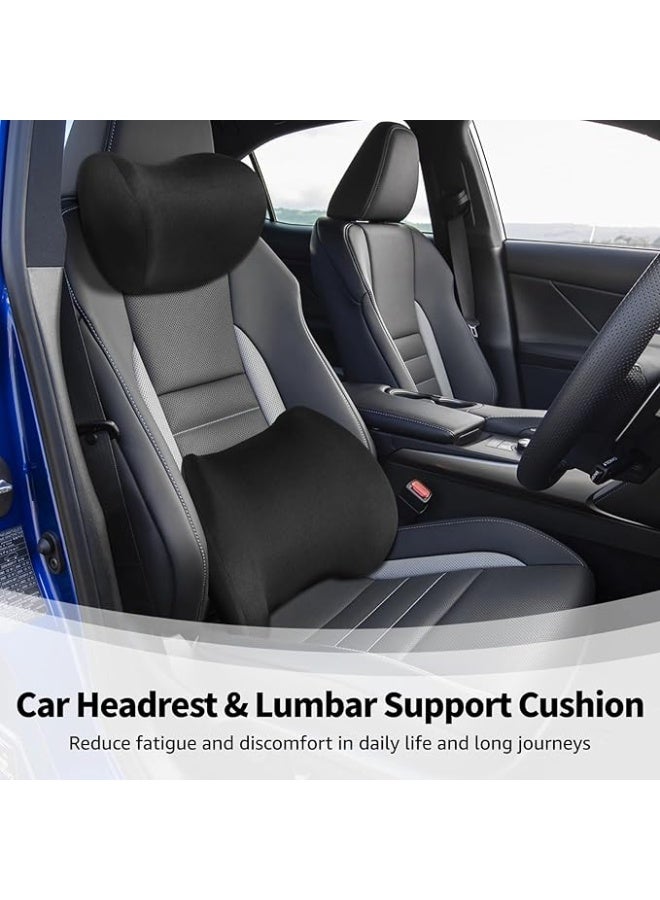 Memory Foam Car Neck and Back Support Pillow Kit for Pain Relief, Black - Image 4