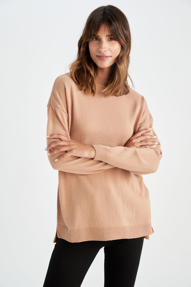 Woman Regular Fit Half Turtleneck Tunic