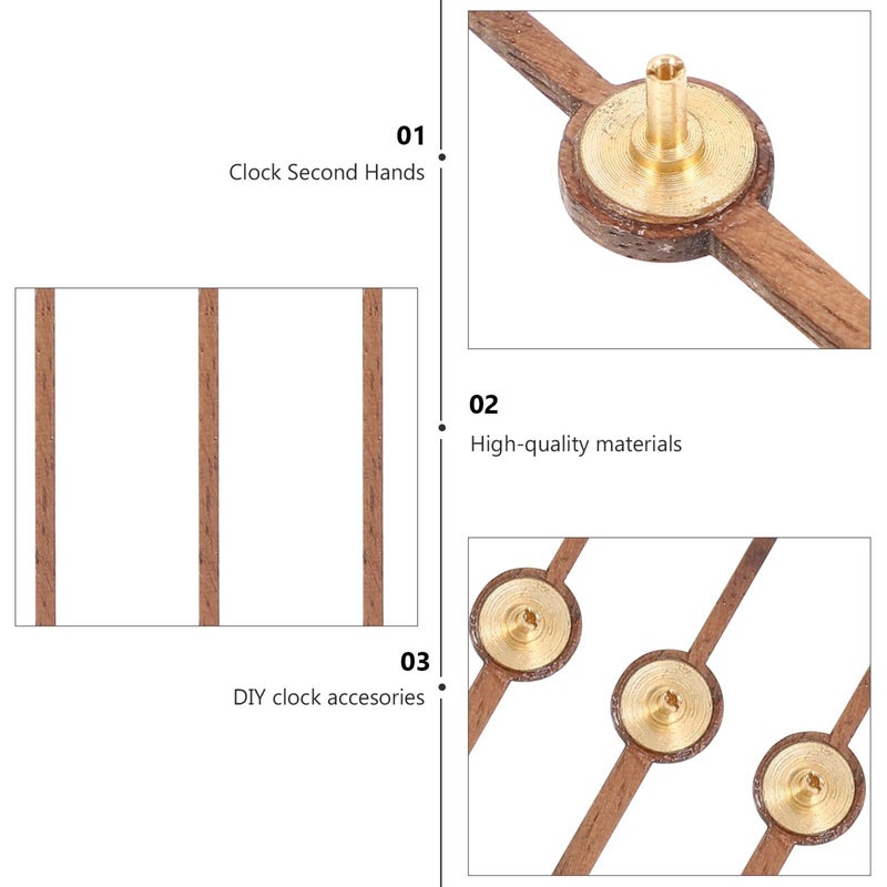 10 قطعة مجموعة استبدال أيدي الساعة الخشبية أدوات إصلاح ساعة الحائط DIY - Image 5