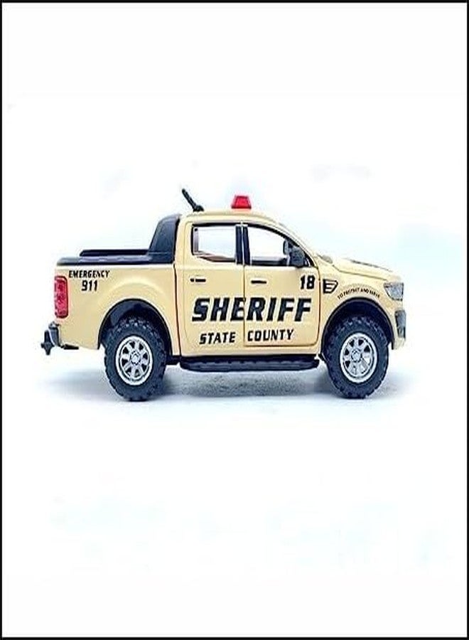 Funkartt Sheriff Police Car Pickup Truck with Pull and Go Police Car Toy, Police Monster Trucks, Toy Trucks for Kids, Toddler Boy, Toy Cars - Image 4