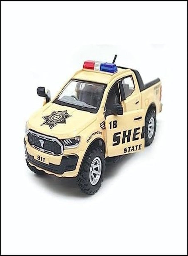 Funkartt Sheriff Police Car Pickup Truck with Pull and Go Police Car Toy, Police Monster Trucks, Toy Trucks for Kids, Toddler Boy, Toy Cars - Image 3