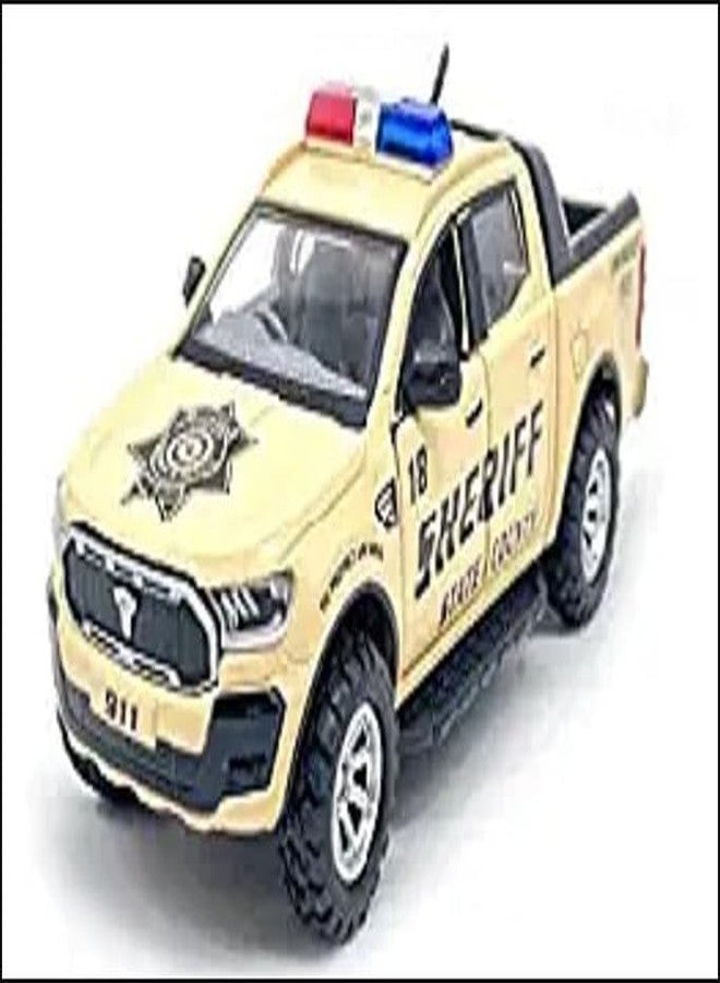 Funkartt Sheriff Police Car Pickup Truck with Pull and Go Police Car Toy, Police Monster Trucks, Toy Trucks for Kids, Toddler Boy, Toy Cars - Image 1