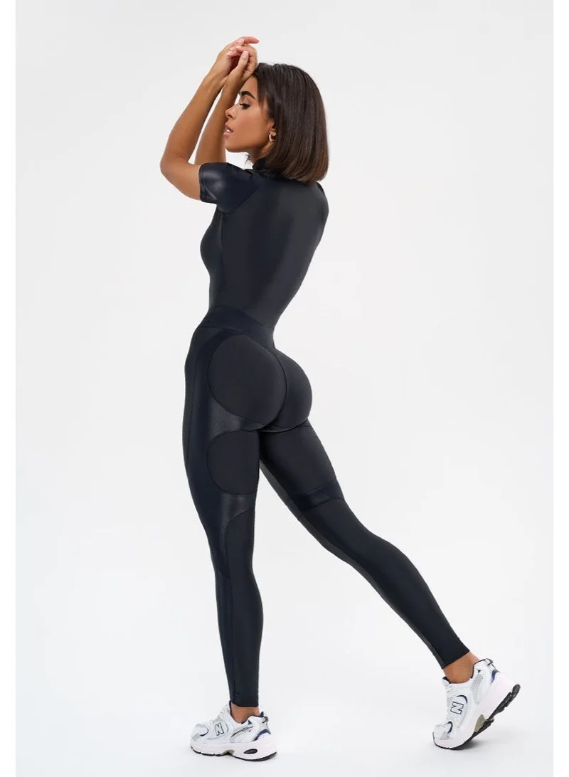Bona Fide Correct Skin Edition Lyc Black Correct Skin Edition Tummy Control Gym Jumpsuit for Women for Women | Best Price UAE