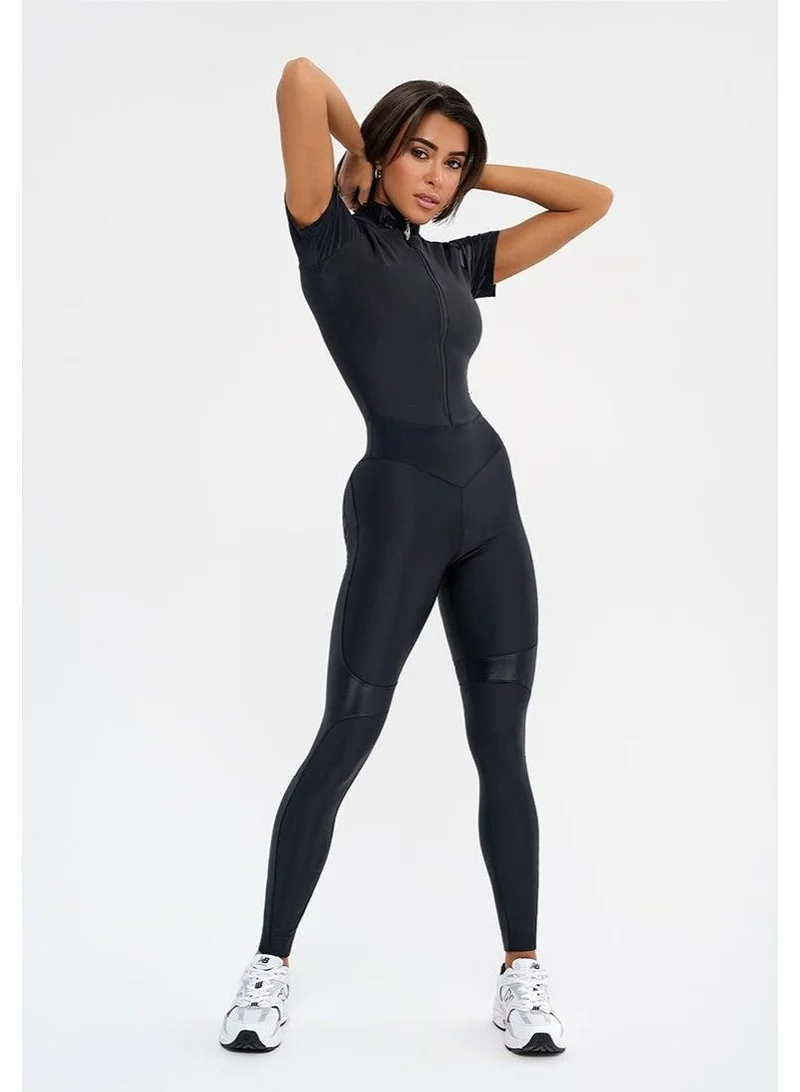 Bona Fide Correct Skin Edition Lyc Black Correct Skin Edition Tummy Control Gym Jumpsuit for Women for Women | Best Price UAE