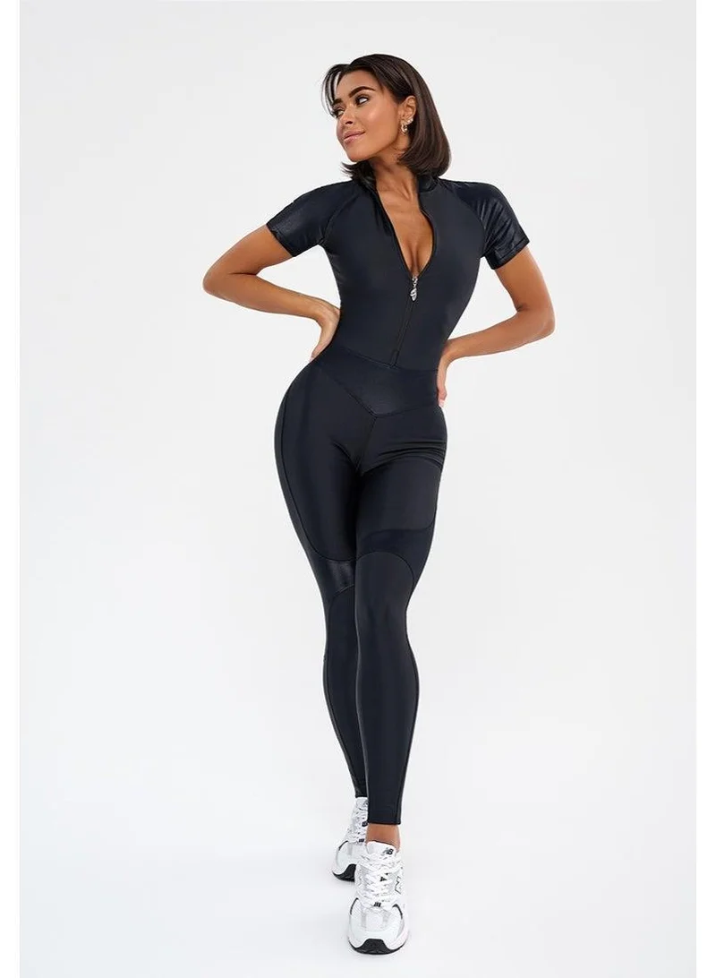Bona Fide Correct Skin Edition Lyc Black Correct Skin Edition Tummy Control Gym Jumpsuit for Women for Women | Best Price UAE