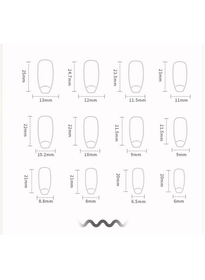 24 Pcs Ballet French Tip Press-On Nails, Includes Jelly Glue, Nail File, Wipes, and Wooden Stick, Perfect for Stylish Manicures at Home - Image 5