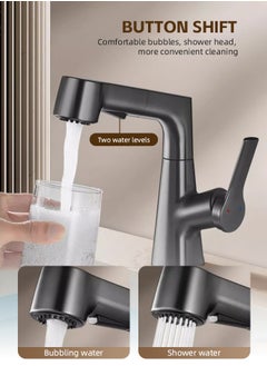 Stainless Steel Kitchen Sink Faucets Single Handle Pull Out Kitchen Faucets with Rotating Spout 3 Modes Single Hole Modern Bathroom Faucet with Pull Down Sprayer - pzsku/ZF81B324308060AAEDF85Z/45/_/1739437467/40da2dcd-3e71-42ee-bb20-b17ef606ae42