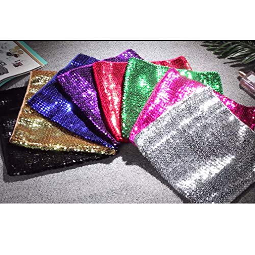 Fenyong Womens Sparkly Sequin Mermaid Crop Tops, Strapless Metallic Tube Tops for Party Clubwear(Purple) - Image 2