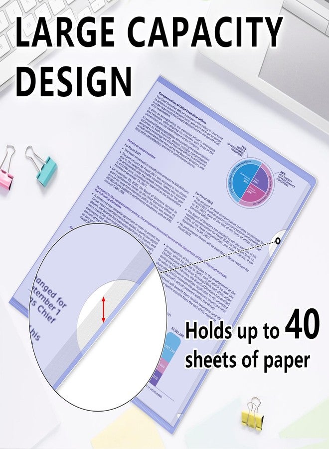 HOUYEE 30 Pack Clear Document Folder, Folder with Plastic Sleeves 6 Assorted Colors, Fit for Letter Size Paper, Waterproof, Tear-Resistant, and Transparent for Home, Office, and School Use - Image 5