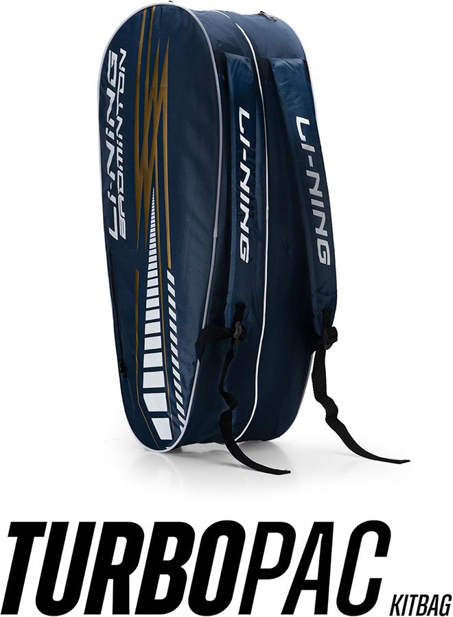 Li-Ning TurboPac Double Zipper Polyester Badminton Kit Bag (Navy) - Image 2
