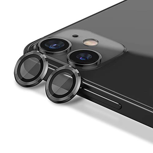 CloudValley Rear Camera Protector Compatible with iPhone 12/12 Mini/11, [Aluminium Alloy], Full Coverage & 9H Hardness Protective Film Camera Lens, Black - Image 1