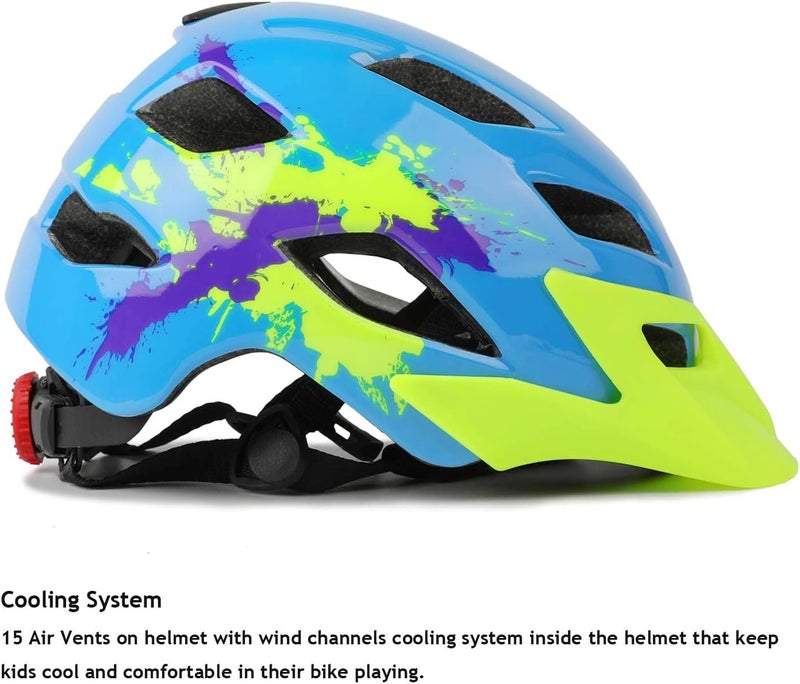 EXCLUSKY Kids Helmet, Kids Bike Helmet Child Boys Girls Bike Helmet Age 5-13 Adjustable Bicycle Scooter Skating Cycle Helmet 50-57cm - Image 5