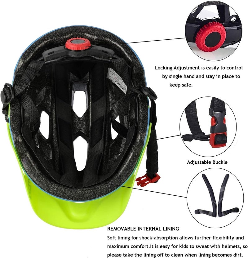 EXCLUSKY Kids Helmet, Kids Bike Helmet Child Boys Girls Bike Helmet Age 5-13 Adjustable Bicycle Scooter Skating Cycle Helmet 50-57cm - Image 4