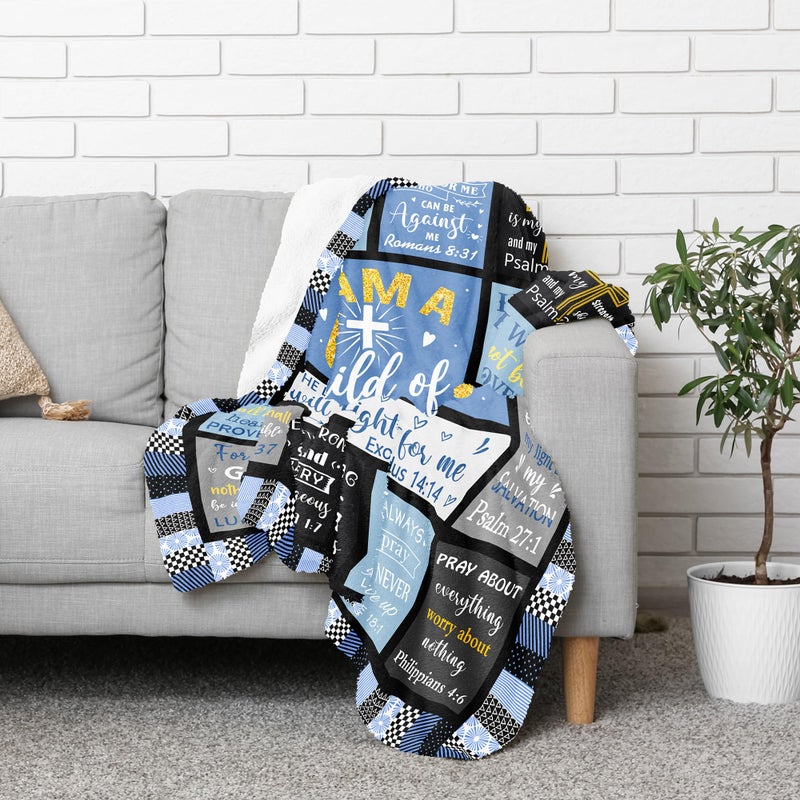 CUJUYO Christian Gifts for Men  Dad  Son  Brother  Him Blanket 80""x60"" - Inspirational Religious Graduation/Birthday Gifts - Baptism Confirmation Gifts for Boys - Catholic Spiritual Gifts for Men - Image 3