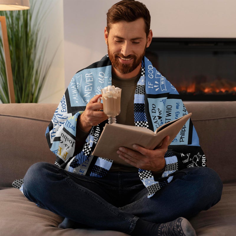 CUJUYO Christian Gifts for Men  Dad  Son  Brother  Him Blanket 80""x60"" - Inspirational Religious Graduation/Birthday Gifts - Baptism Confirmation Gifts for Boys - Catholic Spiritual Gifts for Men - Image 5