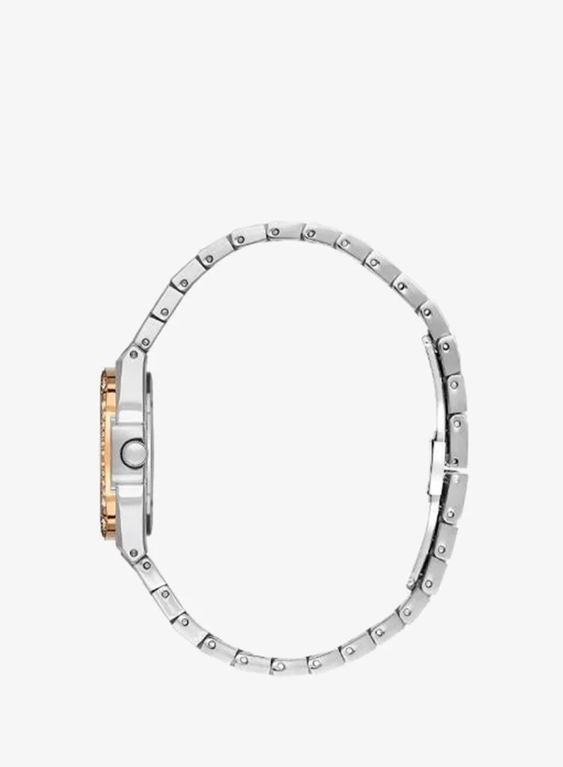 DANIEL KLEIN Women's Stainless Steel Silver and Rose Gold Alloy Case Analog Dark Brown Round Sunray Dial Japanese Quartz Premium 30 Meters Water Resistant