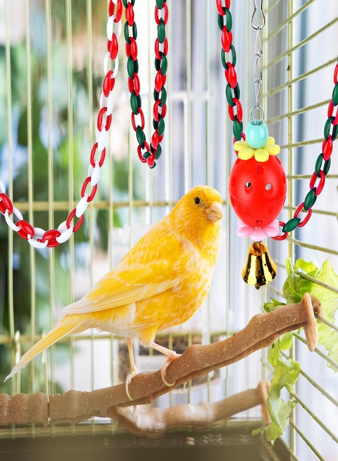 FiveBull Christmas Parakeet Cockatiel Bird Toys,Plastic Chain Links Bird Cage Accessories Mix Color Hammock Swing Toy for Budgerigar, Conures, Love Birds, Finches, Mynah - Image 5