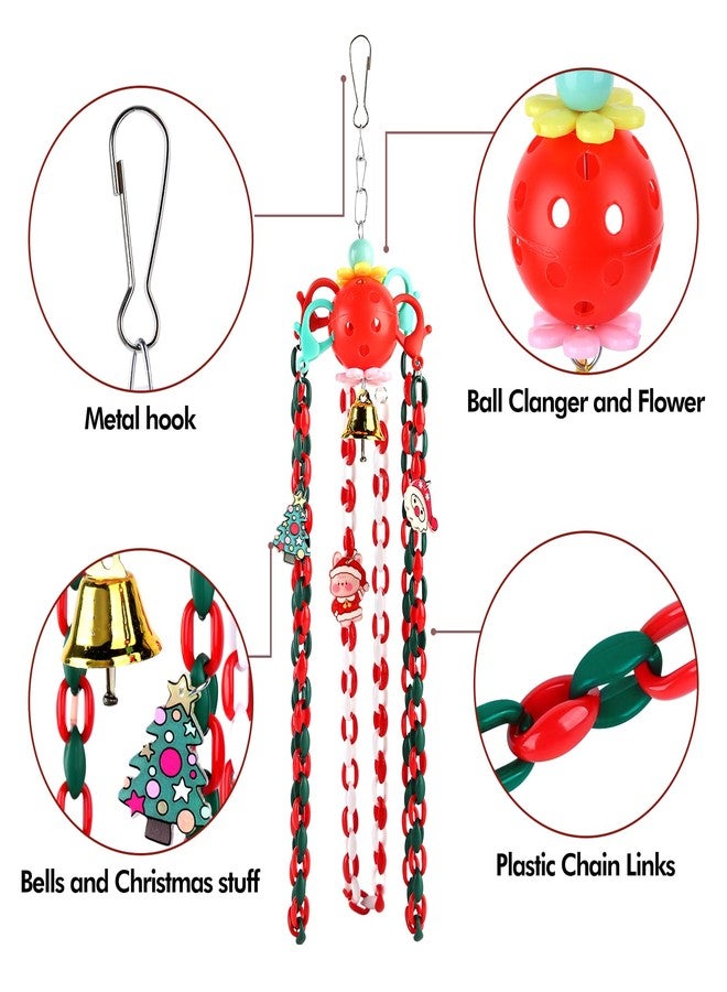 FiveBull Christmas Parakeet Cockatiel Bird Toys,Plastic Chain Links Bird Cage Accessories Mix Color Hammock Swing Toy for Budgerigar, Conures, Love Birds, Finches, Mynah - Image 2